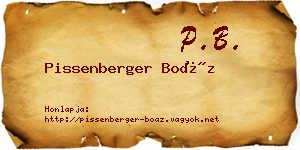 Pissenberger Boáz névjegykártya
